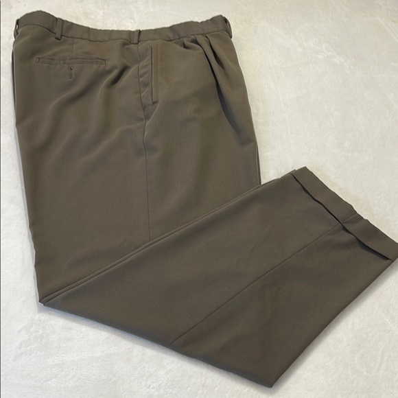 SAVANE SIZE 42/32 Men's Classic Brown Dress Pants - Picture 1 of 6